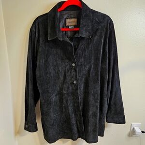 Vintage 90s Brandon Thomas Leather Jacket Size 2XL Solid Black